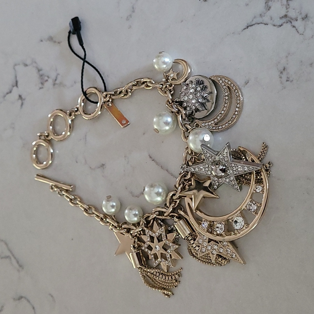 Whbm charm moon and stars bracelet